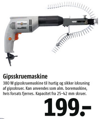 Synes godt om nål Sammentræf Gipsskruemaskine | Lav-det-selv.dk