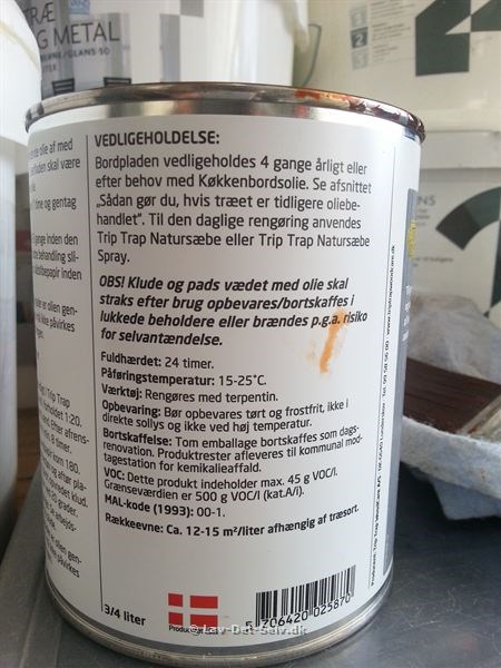 Oliering af køkkenbordplade 22