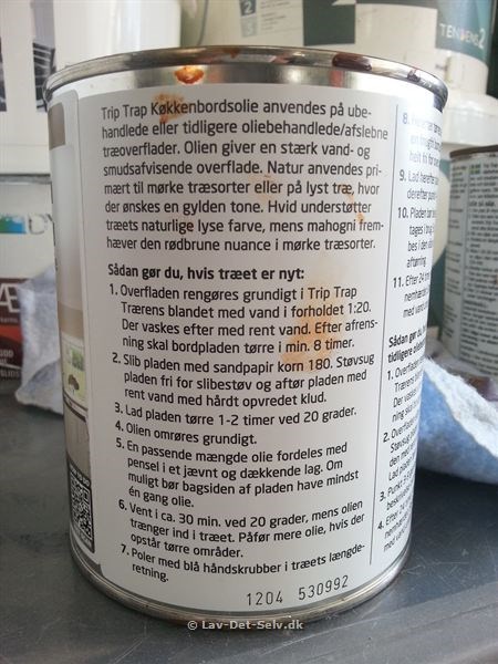 Oliering af køkkenbordplade 22