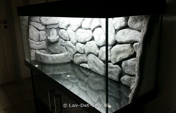 3D-Akvariebaggrund med sandfald