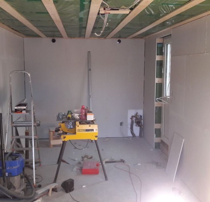 Garage til kontor  arbejdsrum