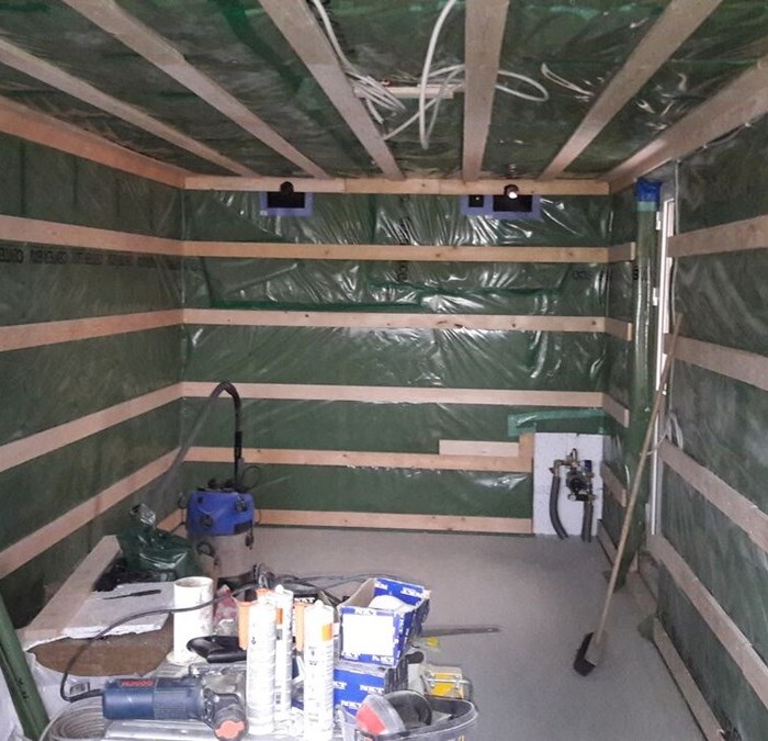 Garage til kontor  arbejdsrum
