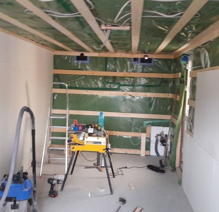 Garage til kontor  arbejdsrum
