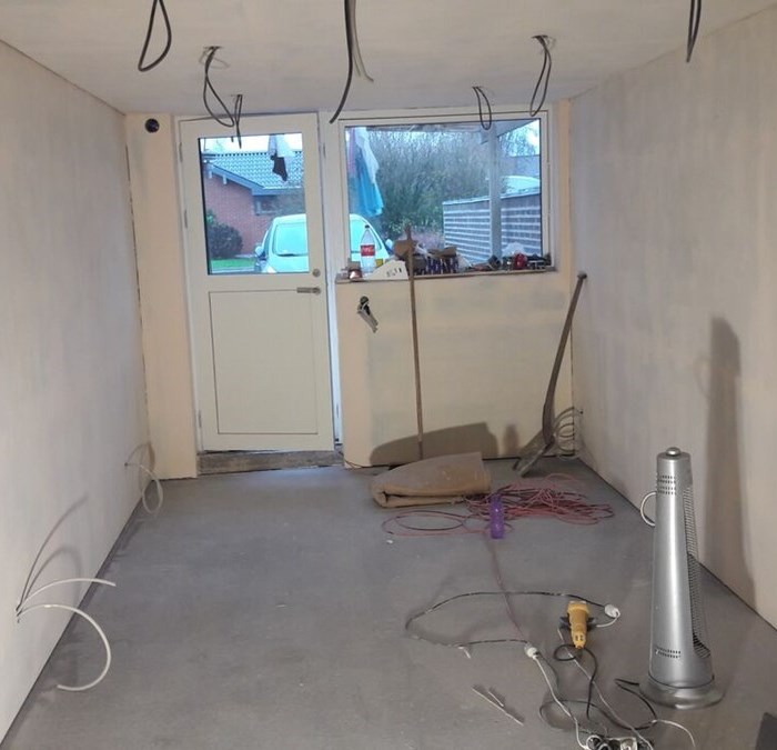 Garage til kontor  arbejdsrum