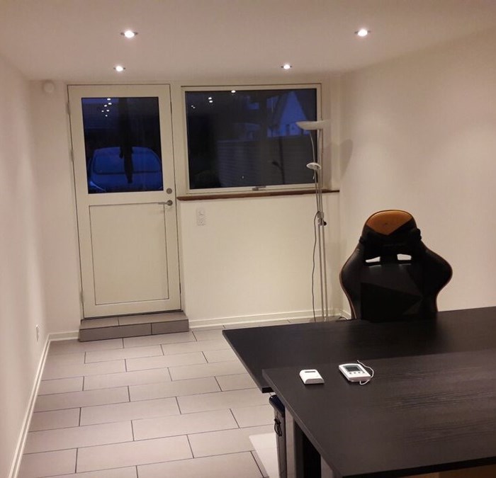 Garage til kontor  arbejdsrum