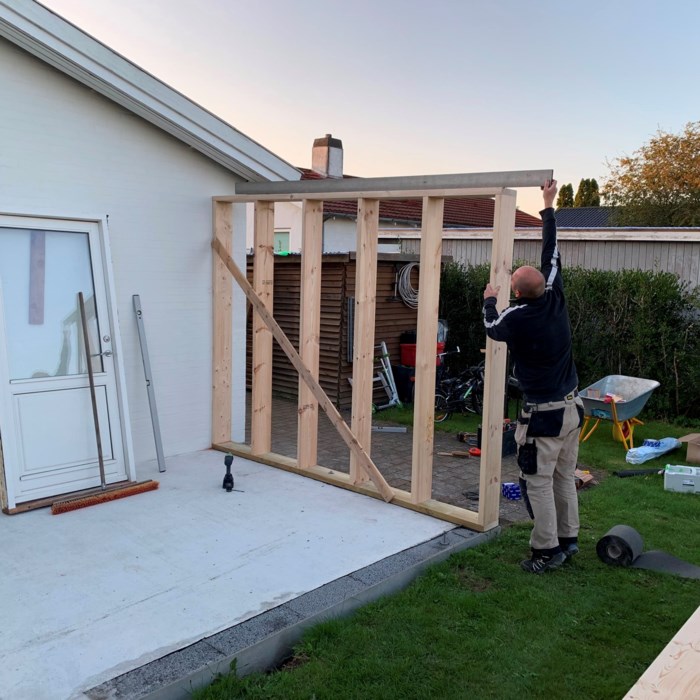 20m2 Isoleret skur på husgavl