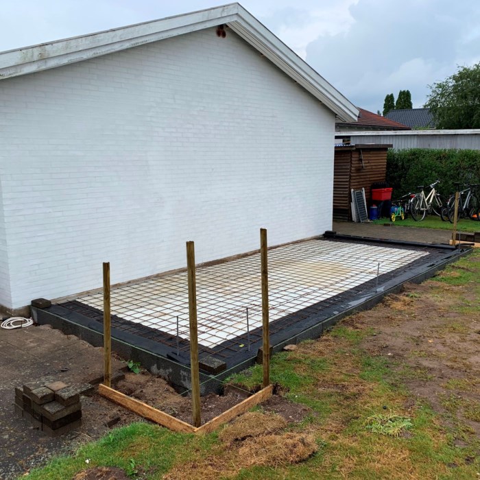 20m2 Isoleret skur på husgavl