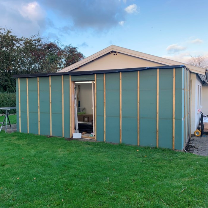20m2 Isoleret skur på husgavl