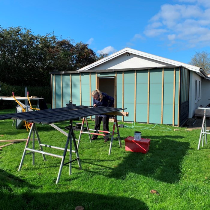 20m2 Isoleret skur på husgavl