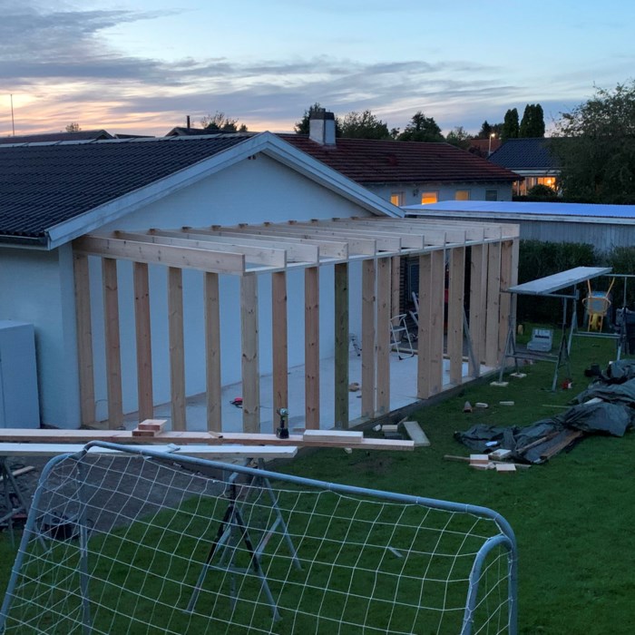 20m2 Isoleret skur på husgavl