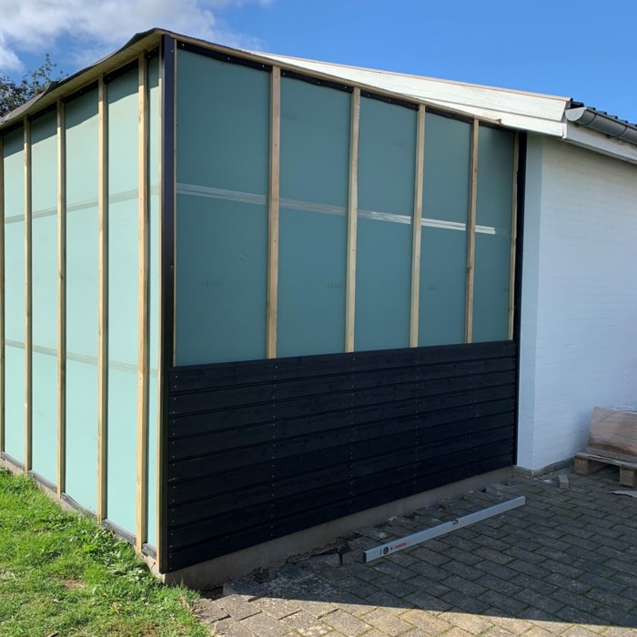 20m2 Isoleret skur på husgavl