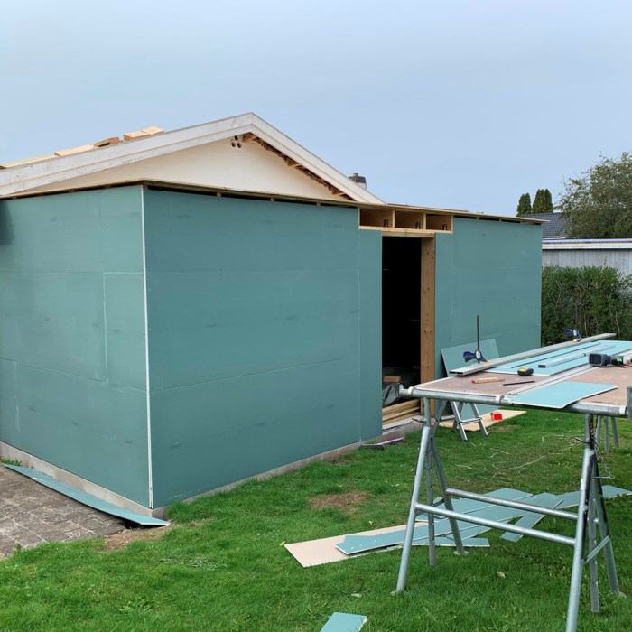 20m2 Isoleret skur på husgavl