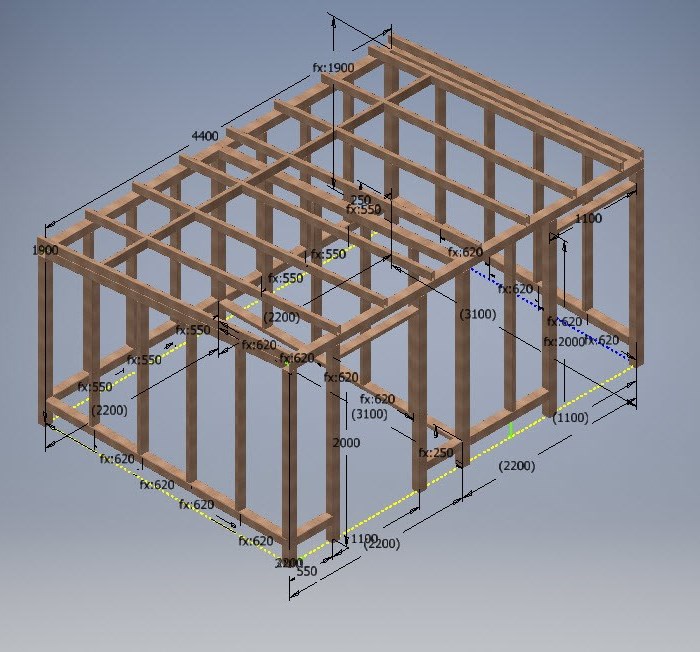 14,5m2 Skur med 2 rum