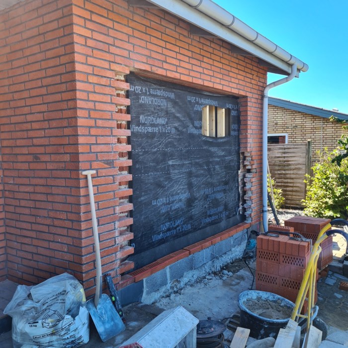 Tilbygning af garage Bryggers og to badeværelser