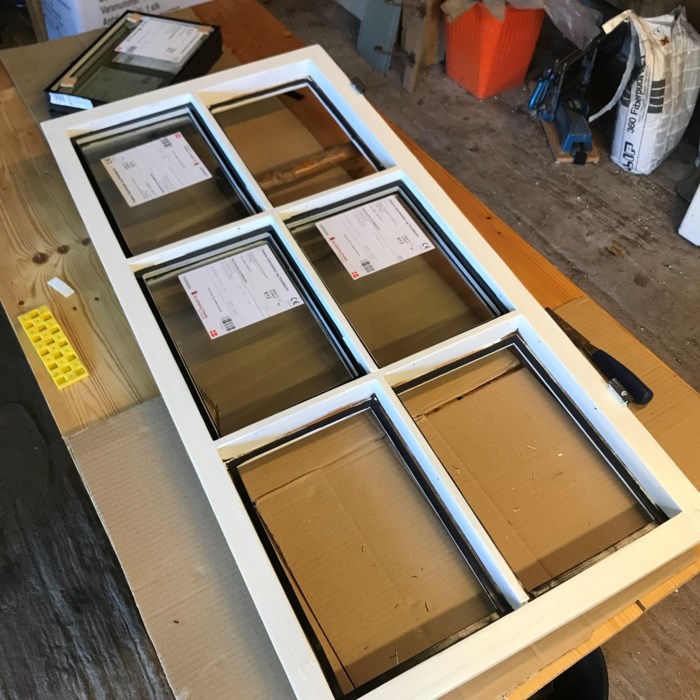 skifte glas og male gamle vinduer