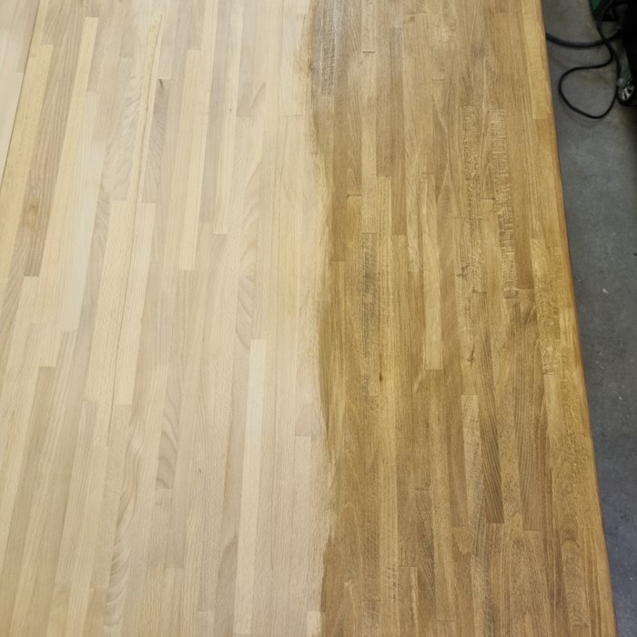 genopfriskning af gammel IKEA spisebord.